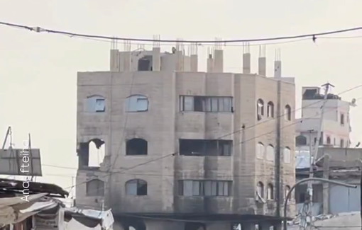 Thumbnail preview image for the video titled: A massive missile has completely destroyed an entire residential building in a densely populated civilian area