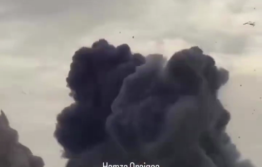 Thumbnail preview image for the video titled: An Israeli air strike destroys a residential building in Al Zaytoun neighborhood, east of Gaza city