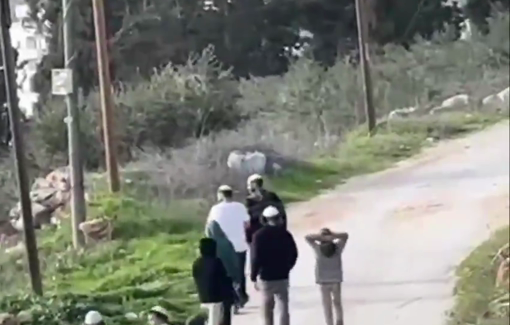 Thumbnail preview image for the video titled: Groups of settlers storm the town of Burin, south of Nablus