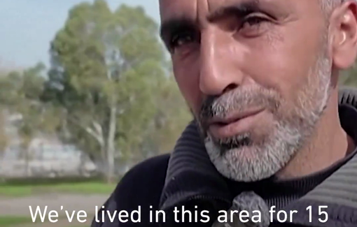 Thumbnail preview image for the video titled: Evicted Palestinian farming families from their homes and land for their livestock, east of Arraba, after declaring the area a military zone.