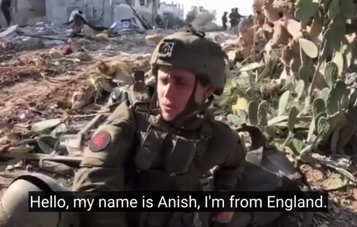Thumbnail preview image for the video titled: A foreign IDF volunteer from the UK brags about taking part in a genocide