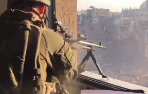 Thumbnail preview image for the video titled: A British volunteer soldier bragging about killing in Gaza