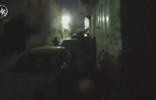 Thumbnail preview image for the video titled: Border Police, acting on Shin Bet intelligence, stormed home and arrrested an Palestinian in the Qalqilya area