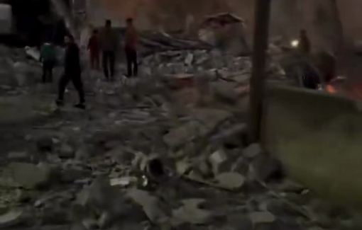 Thumbnail preview image for the video titled: Aftermath of the detnoation of the home of Raafat Dawasa in Silat al-Harithiya by Israeli forces