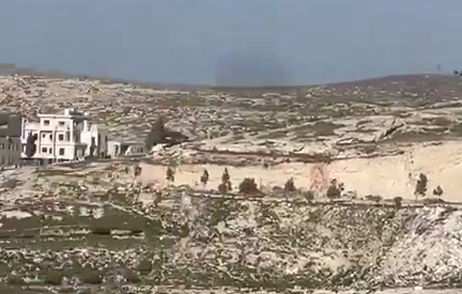 Thumbnail preview image for the video titled: In Mukhmas, group of Israeli settler terrorists stormed the village shooting and beating of residents