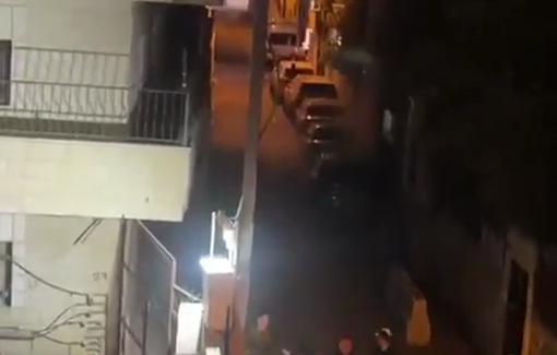 Thumbnail preview image for the video titled: A young man was injured by tear gas fired by Israeli forces during their ongoing raid on Qalandiya