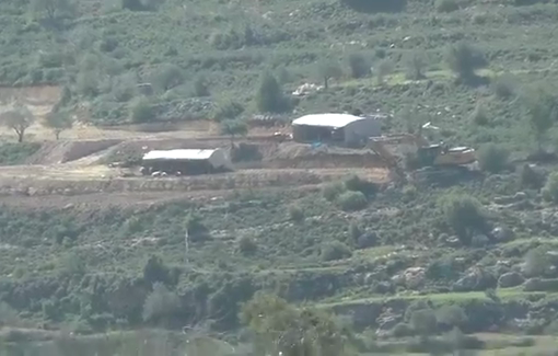 Thumbnail preview image for the video titled: Settlers bulldoze Palestinian lands to expand a recently established outpost on the lands of Qaryout, south of Nablus