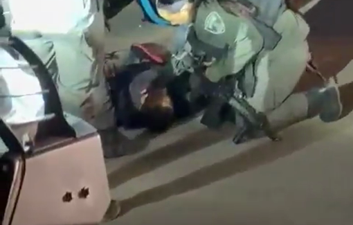 Thumbnail preview image for the video titled: A young man was injured by Israeli forces near the separation wall in the town of Al-Ram