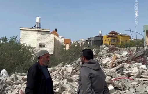 Thumbnail preview image for the video titled: Aftermath of the demolition by Israeli Hyundai excavatorsof the Anas Azem Mar'i's home in Qarawat Bani Hassan, in the Salfit district