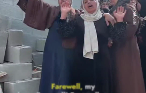 Thumbnail preview image for the video titled: “Farewell, my son!” cries the mother of Mohammed Hanani, hours after he was shot in the head by Israeli soldiers in Beit Furik