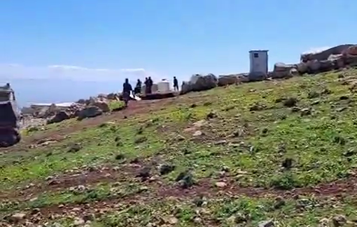 Thumbnail preview image for the video titled: Duma invaded by armed settlers while Soldiers now arriving to the scene. Gunshots or stun grenades heard.