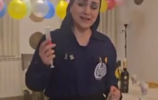 Thumbnail preview image for the video titled: MK Limor Son Har Melech wears a "Death penalty for Terrorists" costume to celebrate Purim