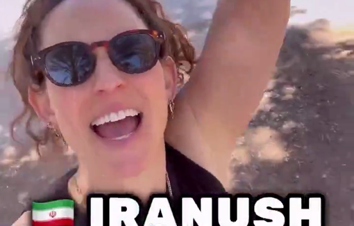Thumbnail preview image for the video titled: Content creator Noga D'Angeli promotes a "liberation war" in Iran while mocking and praising Khamenai's murder