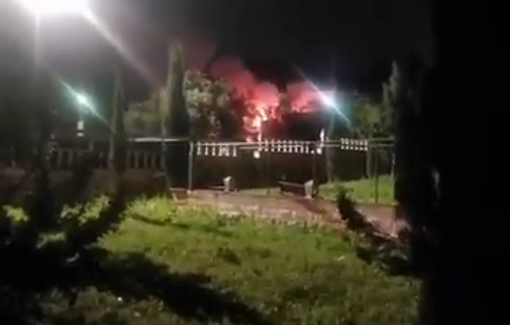 Thumbnail preview image for the video titled: Israeli gangs of settlers carrying out a pogrom in Silat Al Dahr, setting vehicle and home on fire