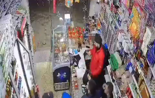 Thumbnail preview image for the video titled: Israeli soldiers fire stun grenades inside shops during a raid on Abwein, northwest of Ramallah