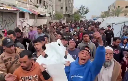 Thumbnail preview image for the video titled: Funeral of teen Muqbil Barbakh killed by Israel while fetching aid