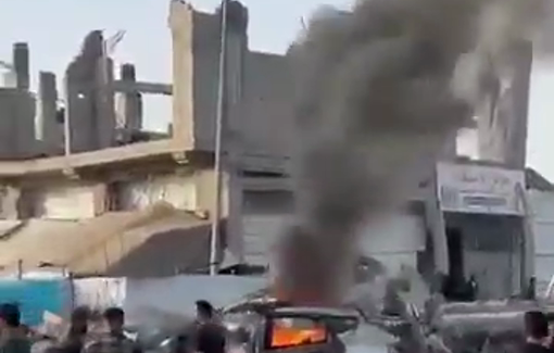 Thumbnail preview image for the video titled: Deadly Israeli strike on a car on Salah al-Din Street