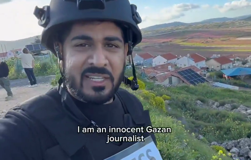 Thumbnail preview image for the video titled: Propagandist /travel vlogger Tal Oran boasts about the genocidal divide and conquer strategy of religious targeting in South Lebanon