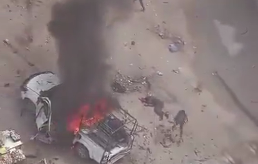 Thumbnail preview image for the video titled: An Israeli strike killed four Palestinians, including a child, after targeting a police vehicle in eastern Gaza City