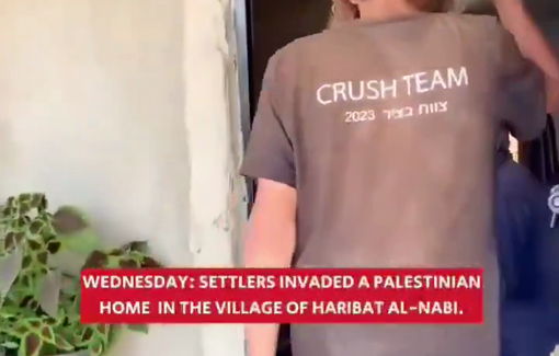 Thumbnail preview image for the video titled: Group of settlers invaded the home of Haribat al-Nabi community to terrorize them