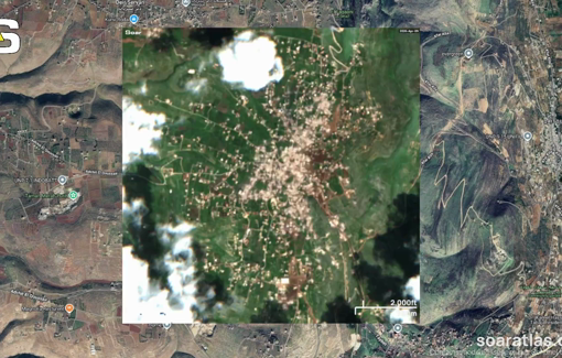 Thumbnail preview image for the video titled: Satellite imagery reveals extensive destruction in Taybeh, a southern Lebanese village with a history spanning more than 7,000 years