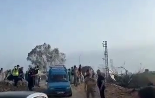 Thumbnail preview image for the video titled: Vehicles cross the Qasmiyeh Bridge toward south Lebanon as repairs and debris removal continue after airstrikes