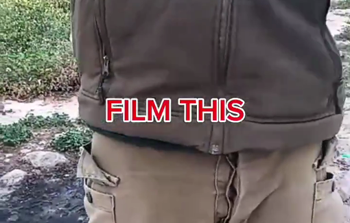 Thumbnail preview image for the video titled: Settler Elyashiv Nachum threatened the residents of Wadi Tiran, forbidding them from grazing their flocks on their privately owned lands