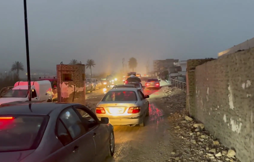 Thumbnail preview image for the video titled: Crossing the Qasmieh Bridge, quickly repaired after repeated strikes by Israeli warplanes