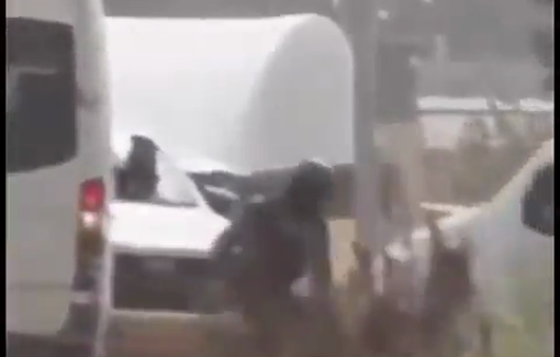 Thumbnail preview image for the video titled: Israeli forces arrest a young man after beating him at the entrance to the town of Beit Dajan, east of Nablus