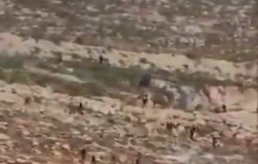 Thumbnail preview image for the video titled: Israeli forces fired tear gas following clashes that broke out during the settlers’ attack on the village of al-Mughayyir