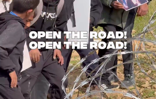 Thumbnail preview image for the video titled: Razor wire fence and tear gas.This is the reality for the little students in Umm al-Khair, West Bank