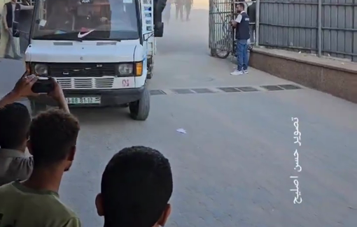 Thumbnail preview image for the video titled: Casualties from Israeli drone strike in Khan Yunis rushed to hospital