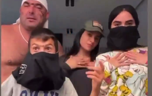 Thumbnail preview image for the video titled: Israeli family sings along to racist song mocking the destruction of Gaza